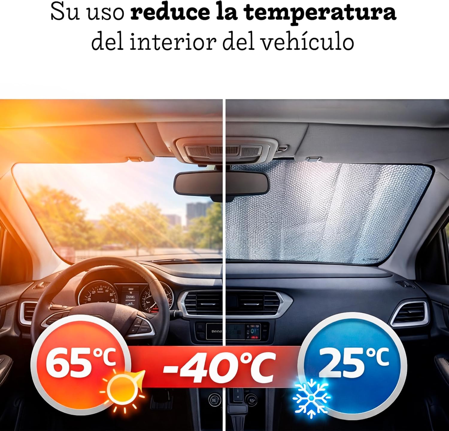Universal Folding Front Car Sunshade, 140 x 80 cm, UV Protection